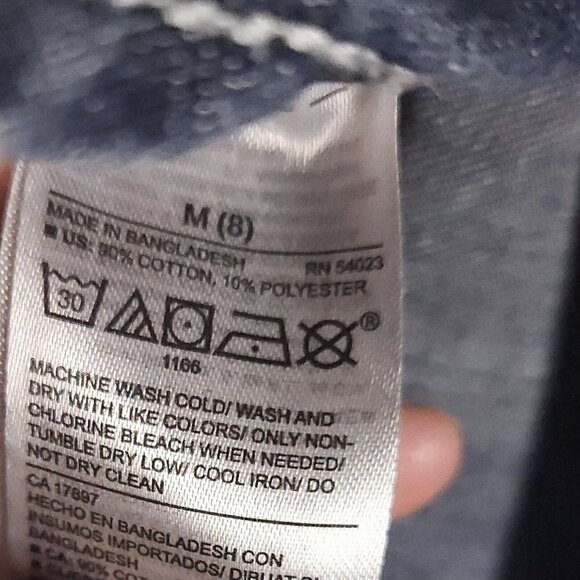 Old Navy Girls Dark Wash Denim Shirt Dress 8 - Picture 6 of 6